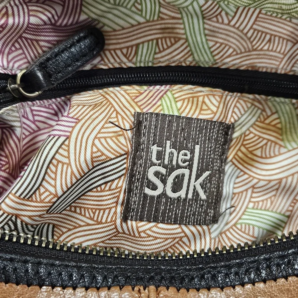 The Sak Leather Crossbody Snake Print Strap Adjustable Tote‎ Purse Shoulder Bag